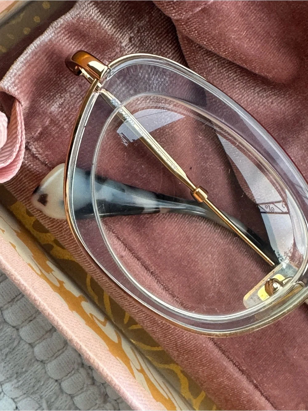 Miu Miu VMU52N Cat Eye Eyeglasses Pastel Purple / Gold Italy Full Set Case